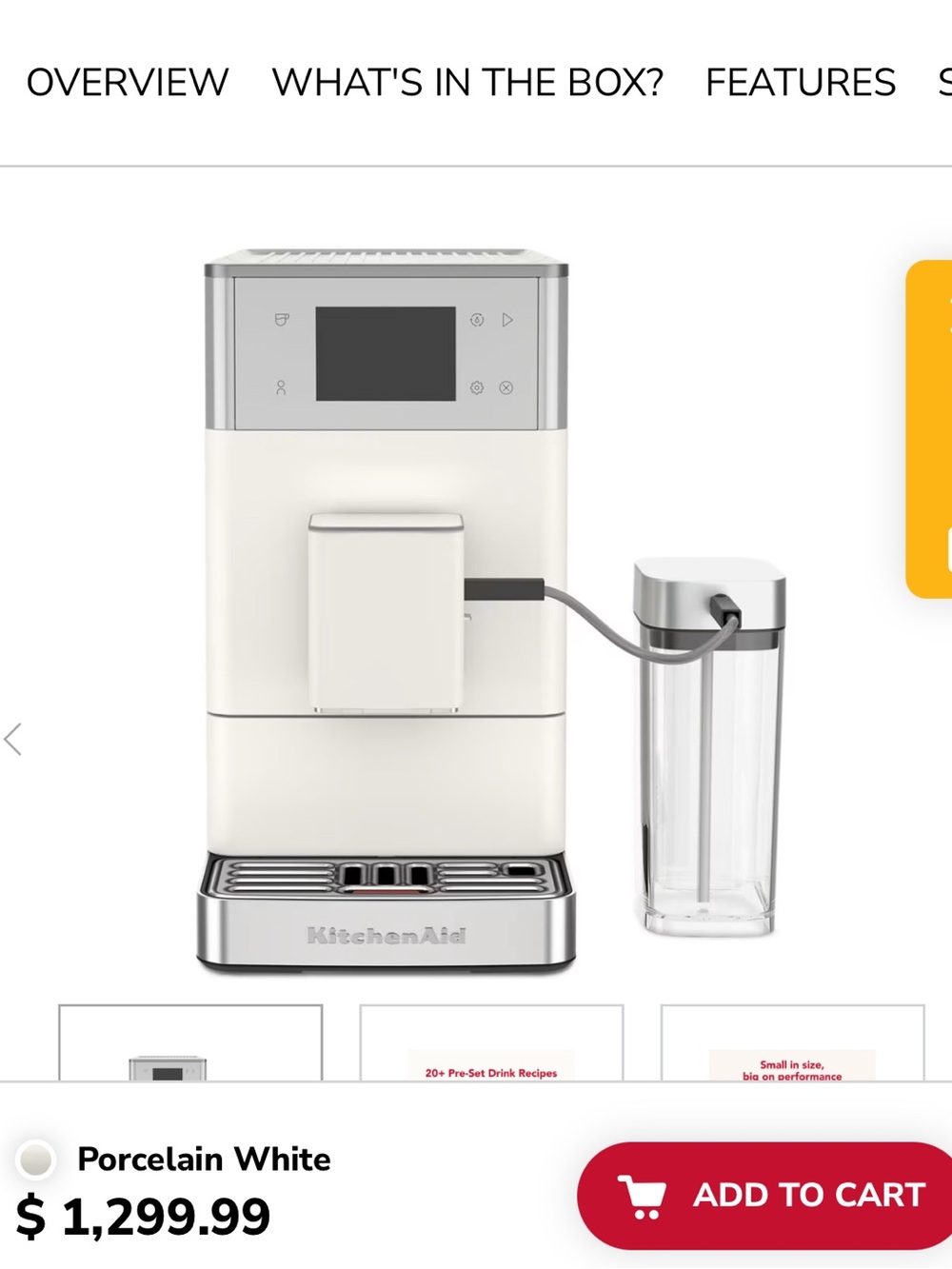 NWT KitchenAid KF4 Fully Automated Espresso Machine with Iced Coffee
